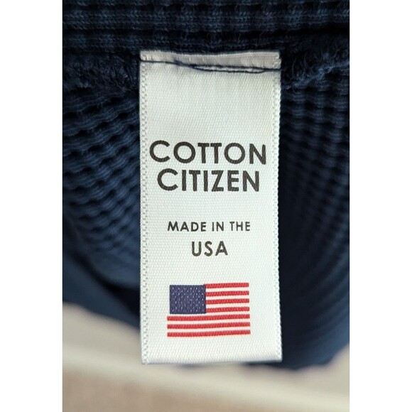 Cotton Citizen Cooper Thermal Half Zip Pullover Men's Size Medium Navy Blue - Picture 5 of 9